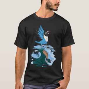 Camiseta Reflexão entre papagaio e dragão I Blue mascarado