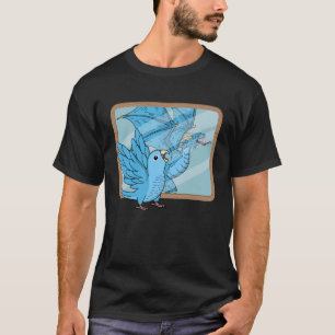 Camiseta Reflexão entre papagaio e dragão I Blue Parrotlet