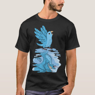 Camiseta Reflexão entre papagaio e dragão I Blue Parrotlet