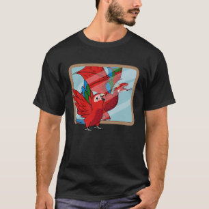 Camiseta Reflexão entre papagaio e dragão I Macaw 1