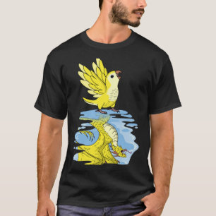 Camiseta Reflexão entre papagaio e dragão I Monk Pa, Lutino