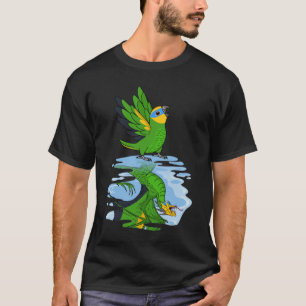 Camiseta Reflexão entre papagaio e dragão na Amazônia alada
