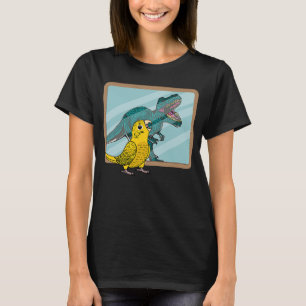 Camiseta Reflexão entre papagaio e rex I Bud Amarelo Lutino