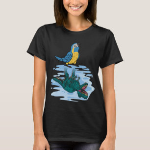 Camiseta Reflexão entre papagaio e rex I Macaw com garganta