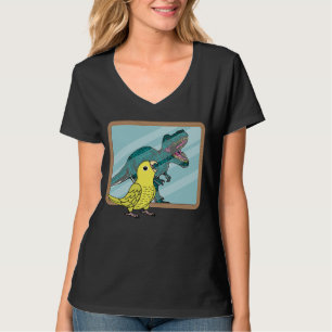 Camiseta Reflexão entre papagaio e rex I - Parrotlet amarel