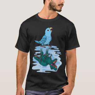 Camiseta Reflexão entre papagaio e rex I - Parrotlet Azul