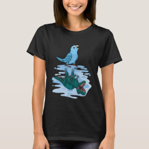 Camiseta Reflexão entre papagaio e rex I - Parrotlet Azul