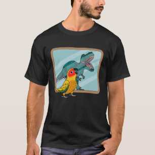 Camiseta Reflexão entre papagaio e rex I Sun Conure
