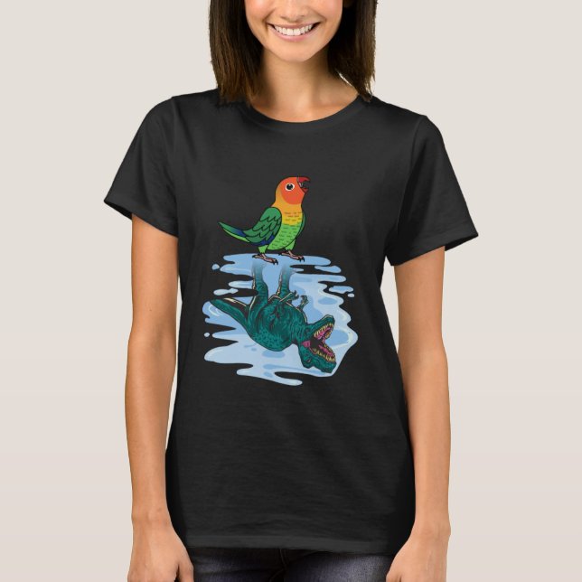 Camiseta Reflexão entre papagaios e rex I Fischers Lovebird (Frente)
