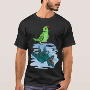 Camiseta Reflexão entre papagaios e rex I Ringneck Índio Ve