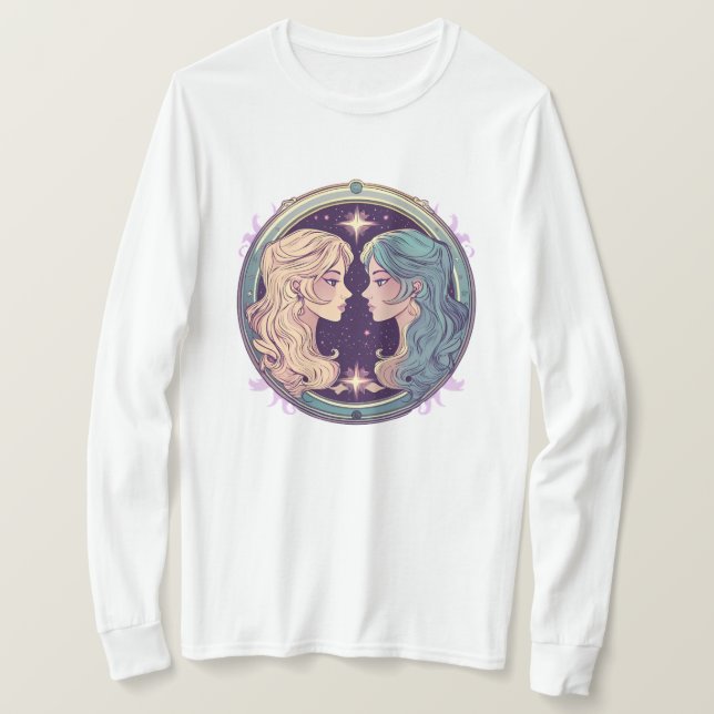 Camiseta Reflexão Mística de Gêmeos (Frente do Design)