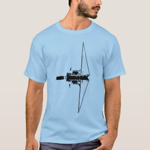 Camiseta Reflexão sobre o barco à vela no mar calmo