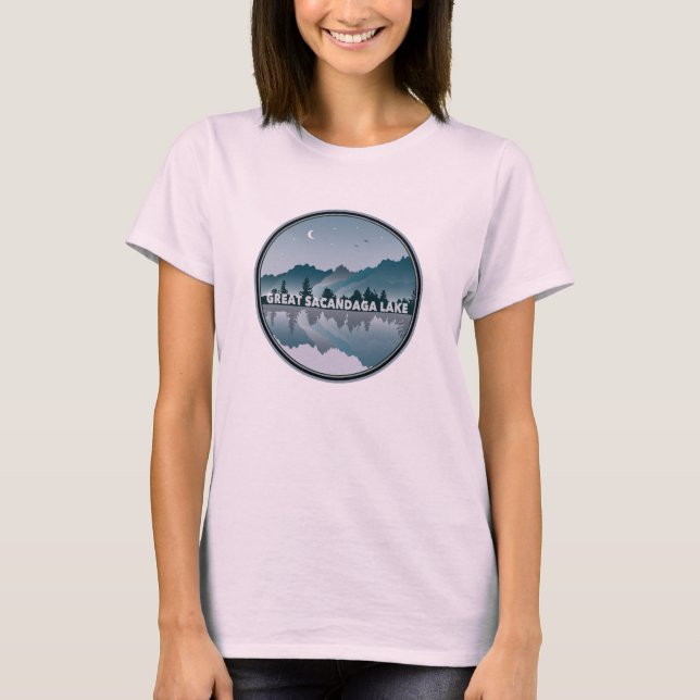 Camiseta Reflexão sobre o Lago excelente Sacandaga em Nova  (Frente)