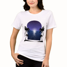 Camiseta - Reflexo da Palma ao Luar da Praia Notur