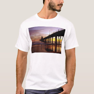 Camiseta Reflexões da maré baixa no pôr-do-sol, Huntingt