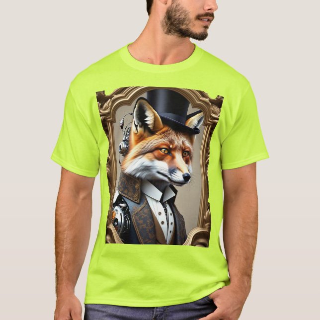 Camiseta 🦊 Reflexões do Tempo | Fox Royalty Encontra Futur (Frente)