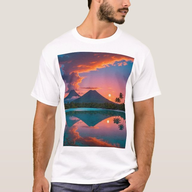 Camiseta Reflexões do vulcão gêmeo (Frente)