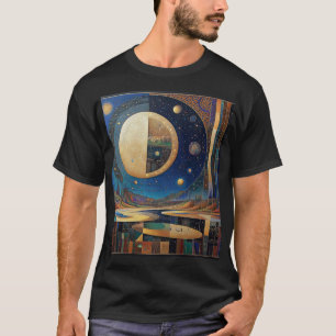 Camiseta Reflexões Lunares: Lua Majestosa e Celestial