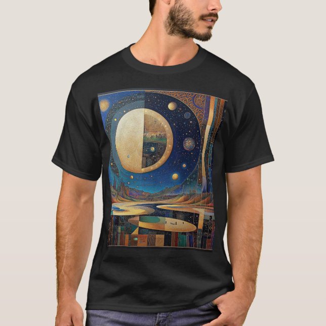 Camiseta Reflexões Lunares: Lua Majestosa e Celestial (Frente)