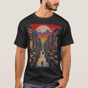 Camiseta Reflexões sobre o Crepúsculo em Neon City