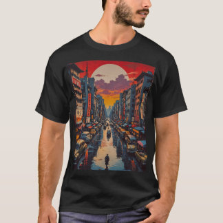 Camiseta Reflexões sobre o Crepúsculo em Neon City
