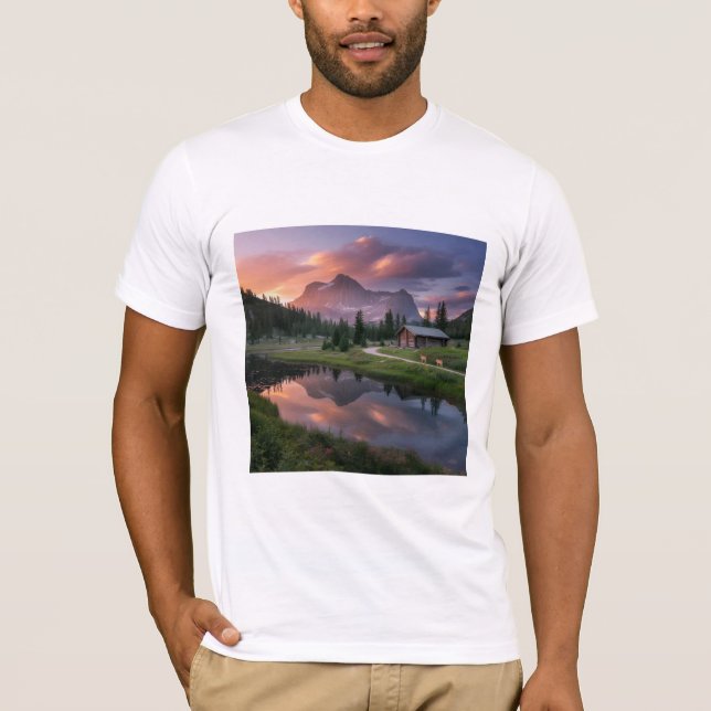 Camiseta Reflexos do Nascer do Sol Alpino (Frente)