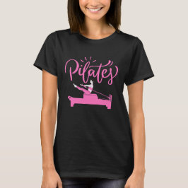 Camiseta Reformer de Pilates Rosa Estética de Treino Fofo