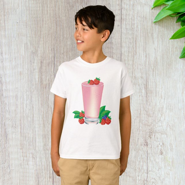 Camiseta Refrescando Berry Smoothie Bebida Rosa (Criador carregado)