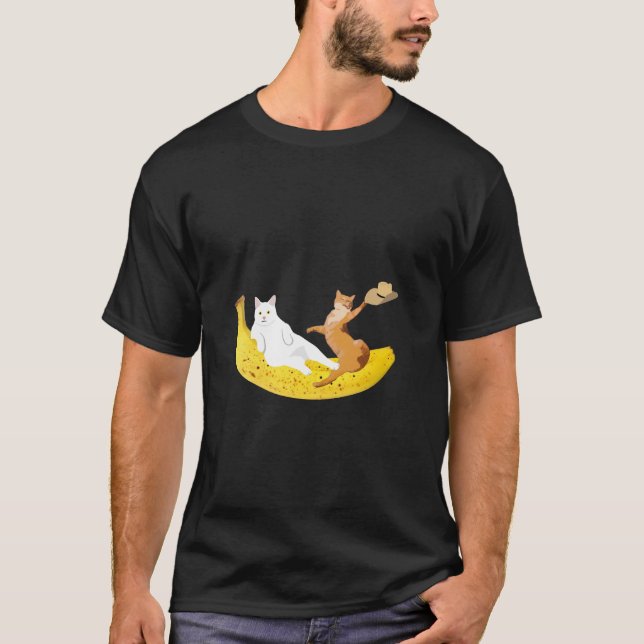 Camiseta Refrigeração de gato com chapéu de exploração de b (Frente)