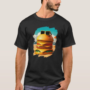 Camiseta Refrigeração legal de Burger em Beach Fast Comida