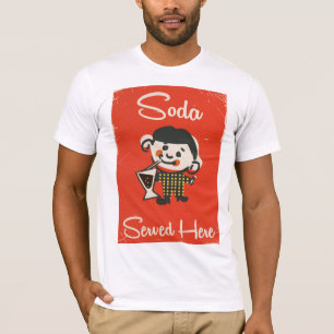 Camiseta Refrigerante servido aqui anúncio de bebidas vinta