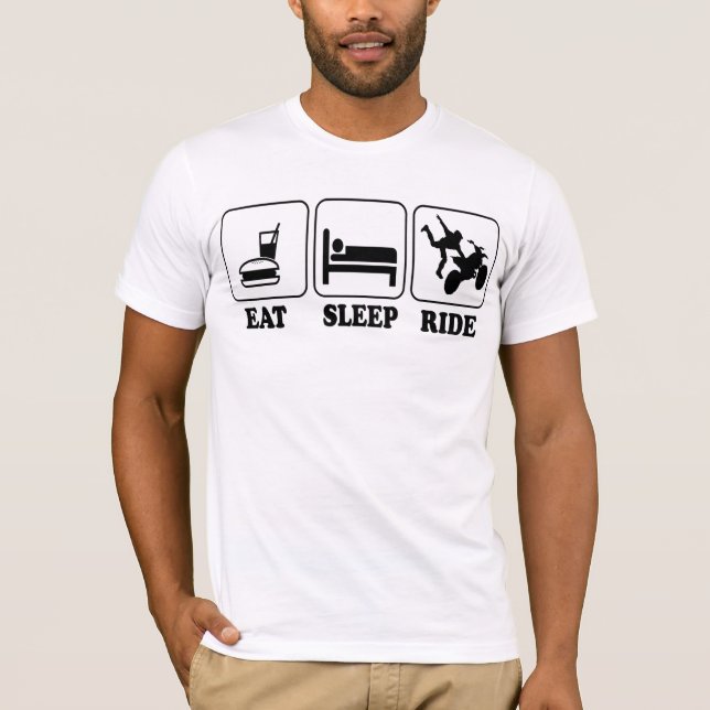 Camiseta Refrigere engraçado comem, dormem, montam a arte (Frente)