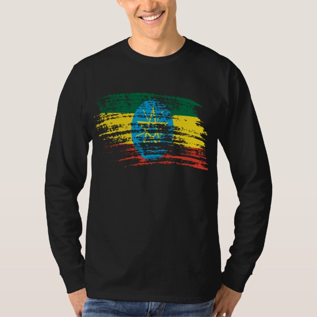 Camiseta Refrigere o design etíope da bandeira (Frente)