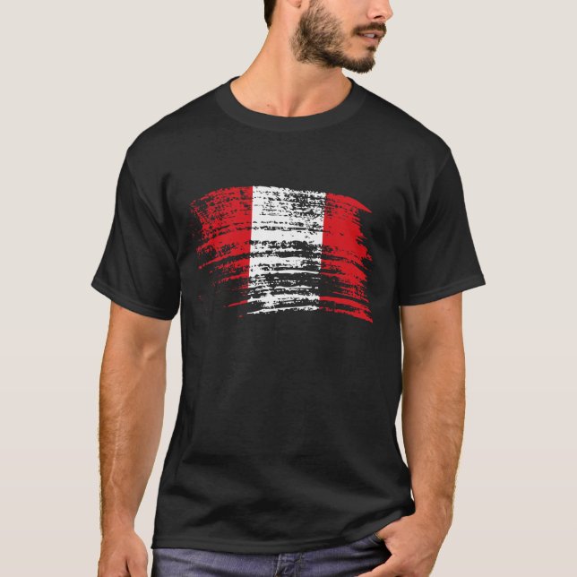 Camiseta Refrigere o design peruano da bandeira (Frente)