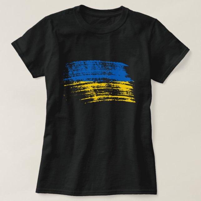 Camiseta Refrigere o design ucraniano da bandeira (Frente do Design)