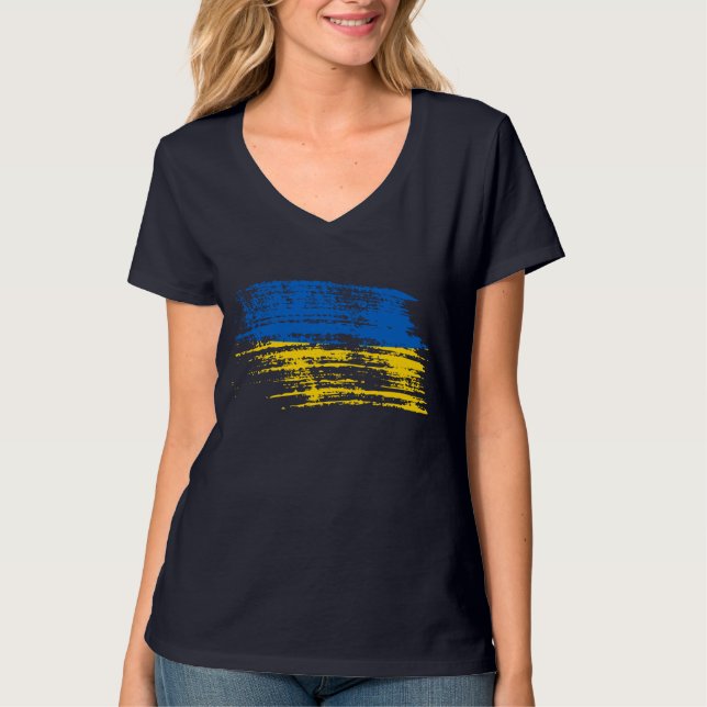 Camiseta Refrigere o design ucraniano da bandeira (Frente)