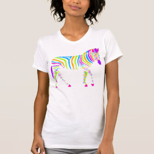Camiseta Refrigere o t-shirt das listras da zebra do pop