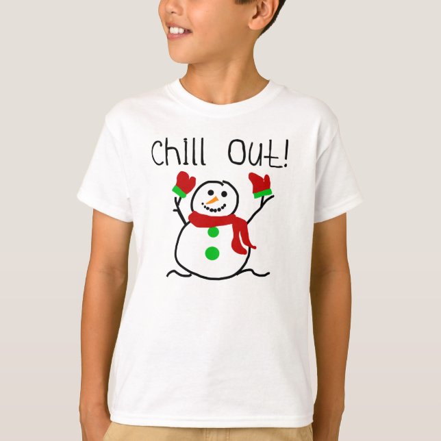 Camiseta Refrigere para fora o boneco de neve (Frente)