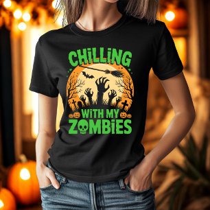 Camiseta Refrigerindo com meus zumbis assustadores Noite de
