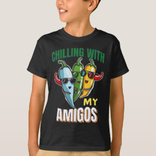 Camiseta Refrigerindo Com Minha Amigos Cinco De Mayo Chilly