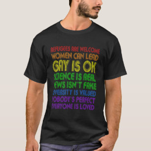 Camiseta Refugiados São Bem-Vindo Mulheres Podem Liderar Ga