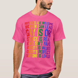 Camiseta Refugiados São Bem-vindos Ciência É Real Gay Está