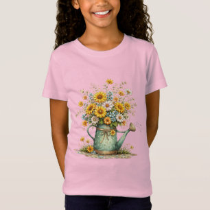 Camiseta Regador de Girassol Arte de Jardim Floral