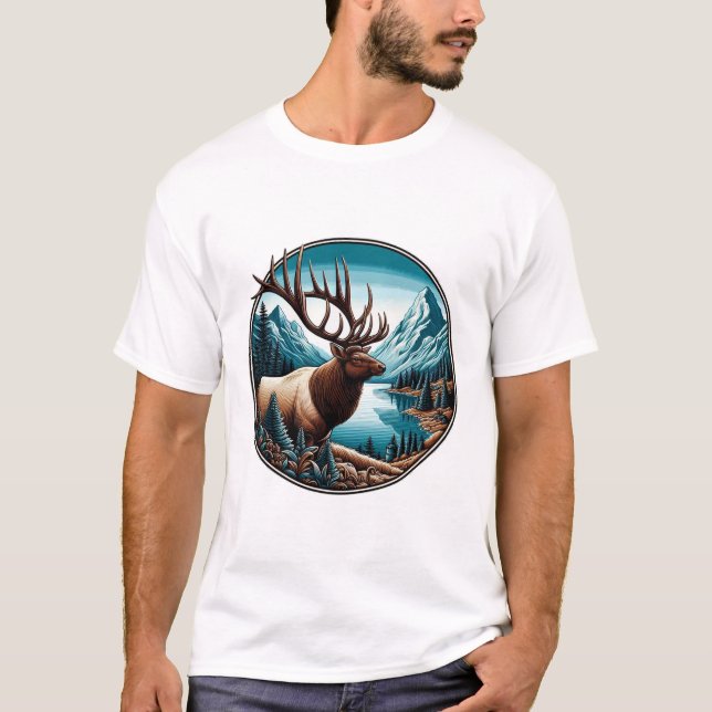 Camiseta Regal Elk, vida selvagem majestosa (Frente)