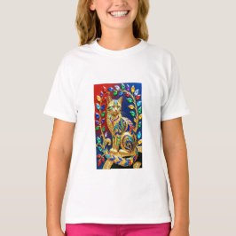 Camiseta Regal Jewel Cat – Multicolor Luxury Art