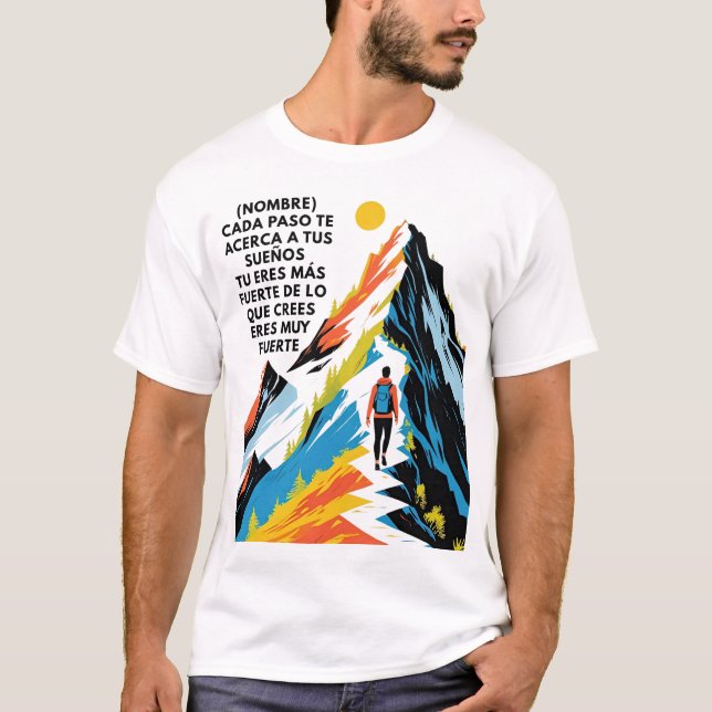 CAMISETA REGALO PERSONALIZADO PARA (NOMBRE) ERES FUERTE (Frente)