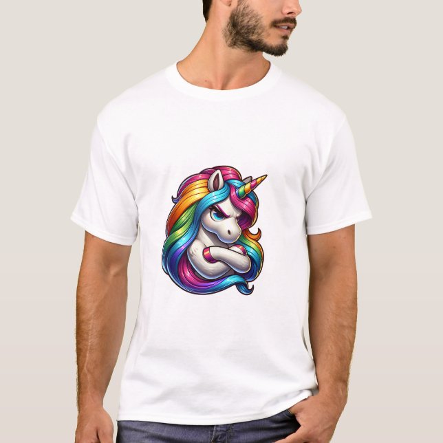 Camiseta Regata de Arte de Unicórnio com Crina Arc (Frente)