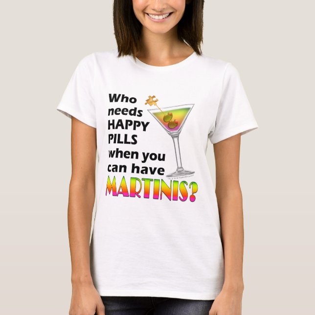 Camiseta Regata de Spaghetti - Martinis v. Happy P (Frente)