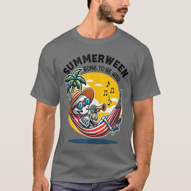 Camiseta Regata Esqueleto Summerween Bone to Be Wi (Frente)