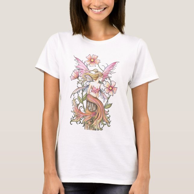 Camiseta Regata Fada Flor Rosa, Camisa (Frente)